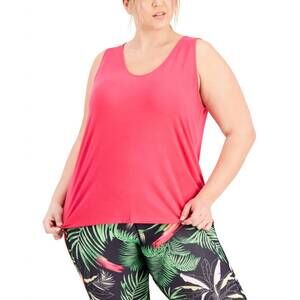 NEW IDEOLOGY activewear plus size tank top in flamenco pink